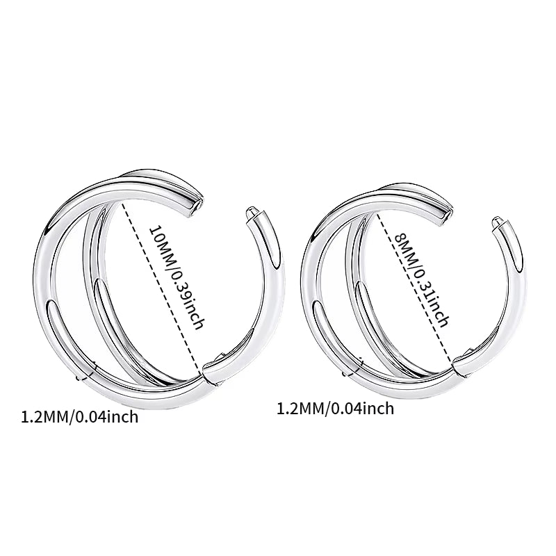 Nose Rings Hoops Double Septum Rings Cartilage Hoop Earring Piercing Nariz Open Stacked Hoop Nose Rings for Women and Men