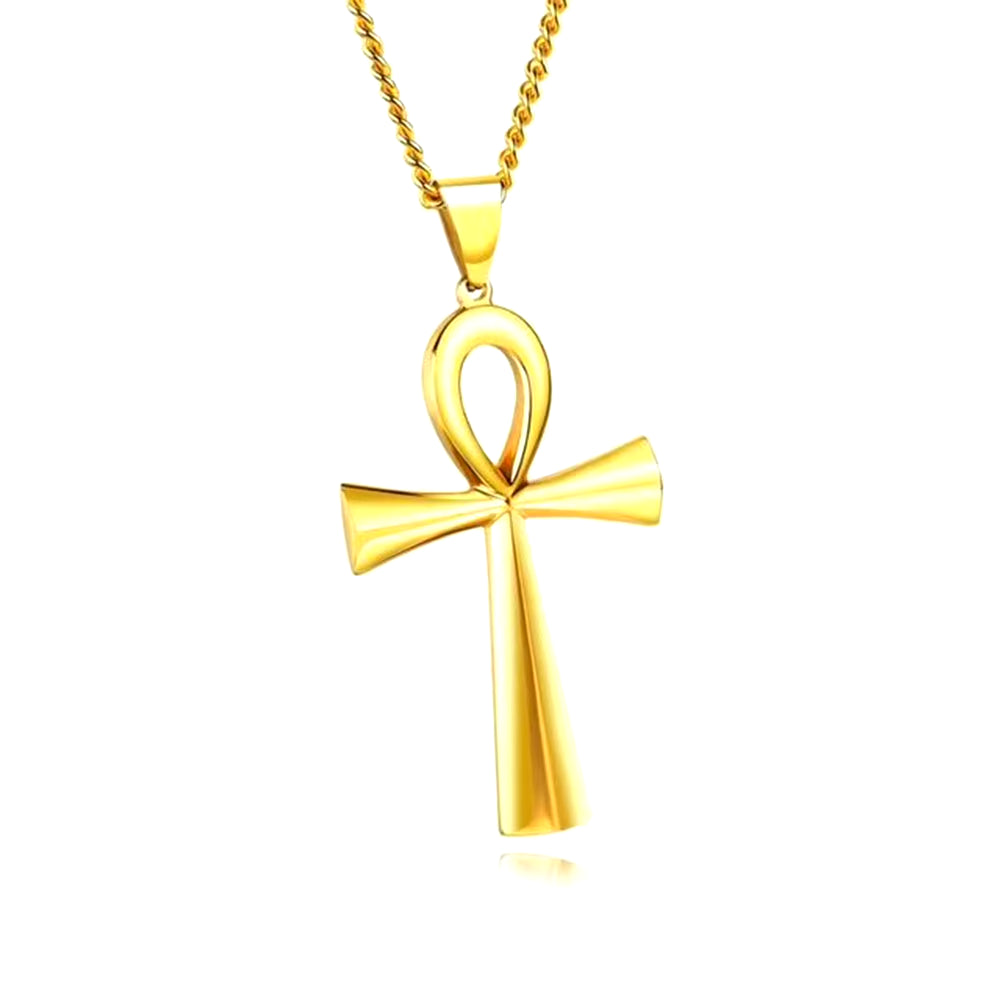 Religion Egyptian Ankh Crucifix Necklaces Cross Pendent Stainless Steel Symbol of Life Cross Necklaces Jewelry Gifts