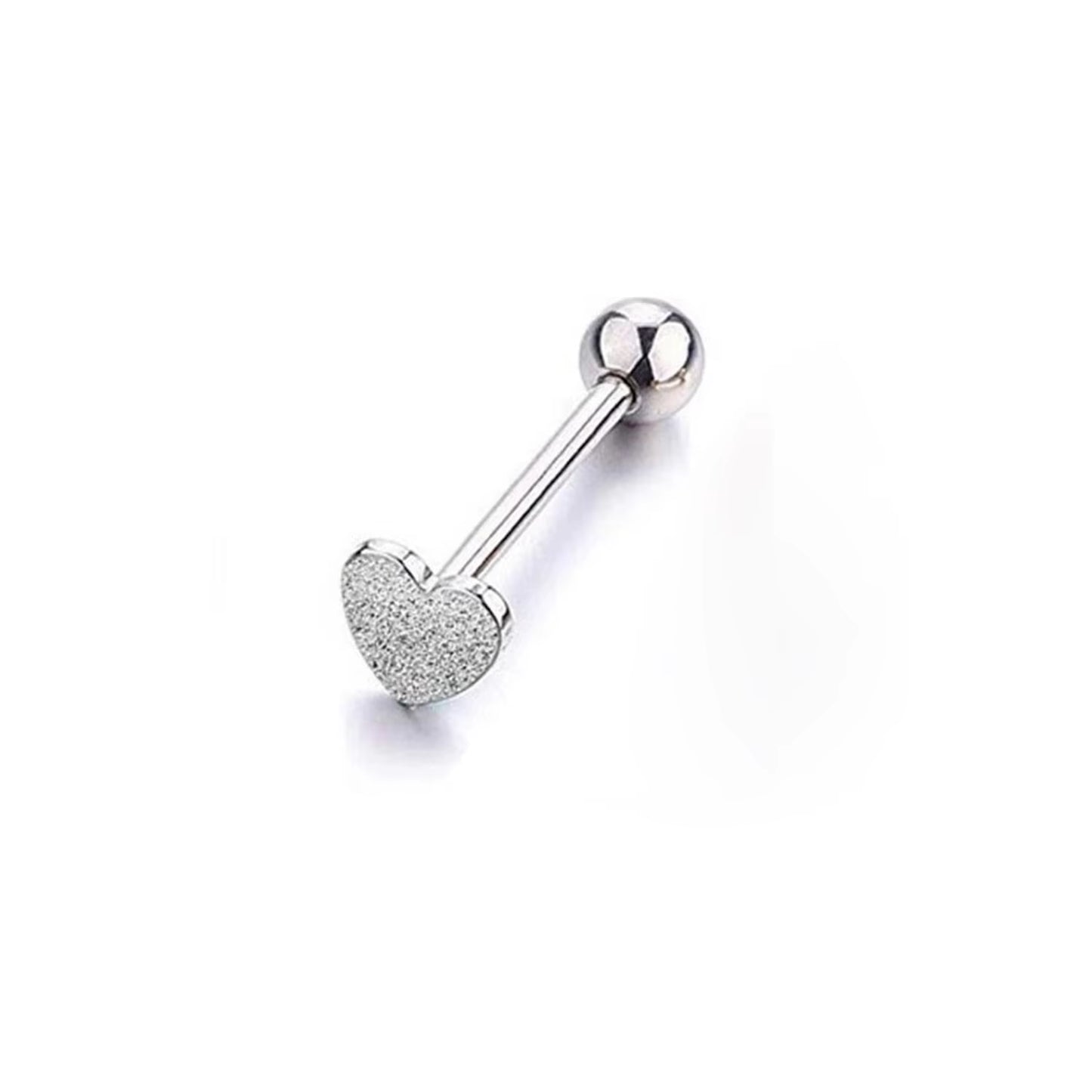 Tongue Bar Heart Surgical Steel Barbell Body Piercing Body Stud Ring No Piercing Lip Nipple Eyebrow Lobe Rings Body Jewelry New