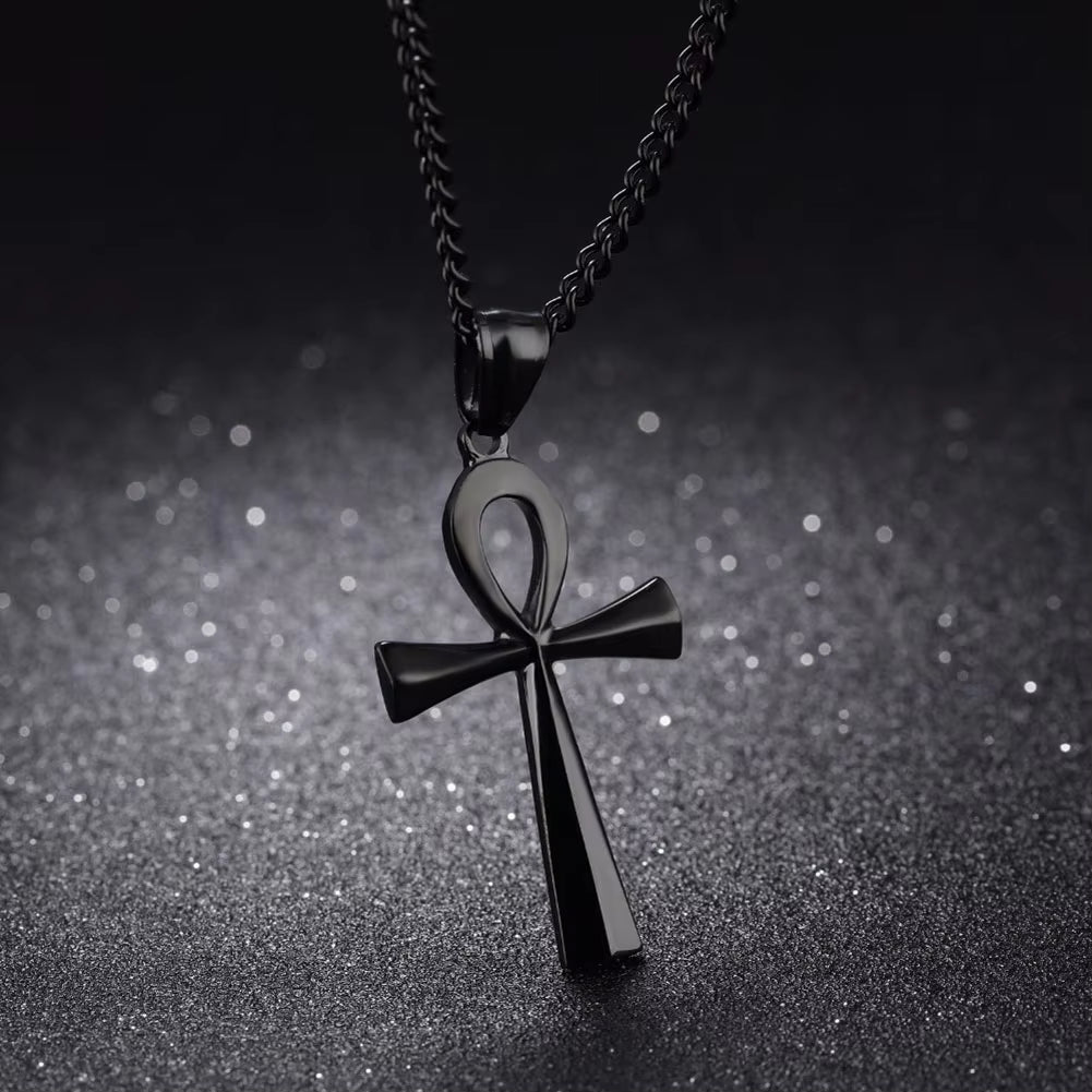 Religion Egyptian Ankh Crucifix Necklaces Cross Pendent Stainless Steel Symbol of Life Cross Necklaces Jewelry Gifts