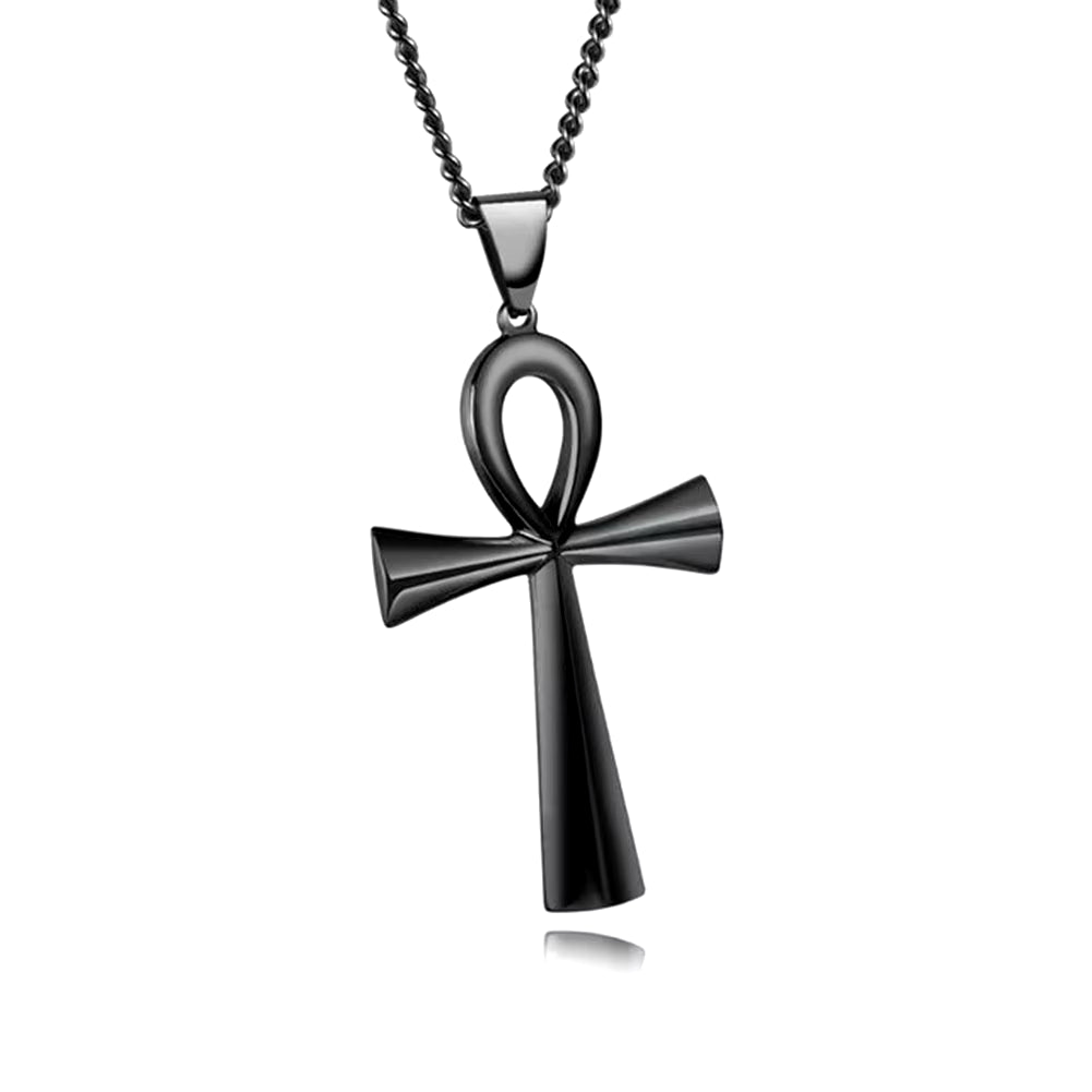 Religion Egyptian Ankh Crucifix Necklaces Cross Pendent Stainless Steel Symbol of Life Cross Necklaces Jewelry Gifts