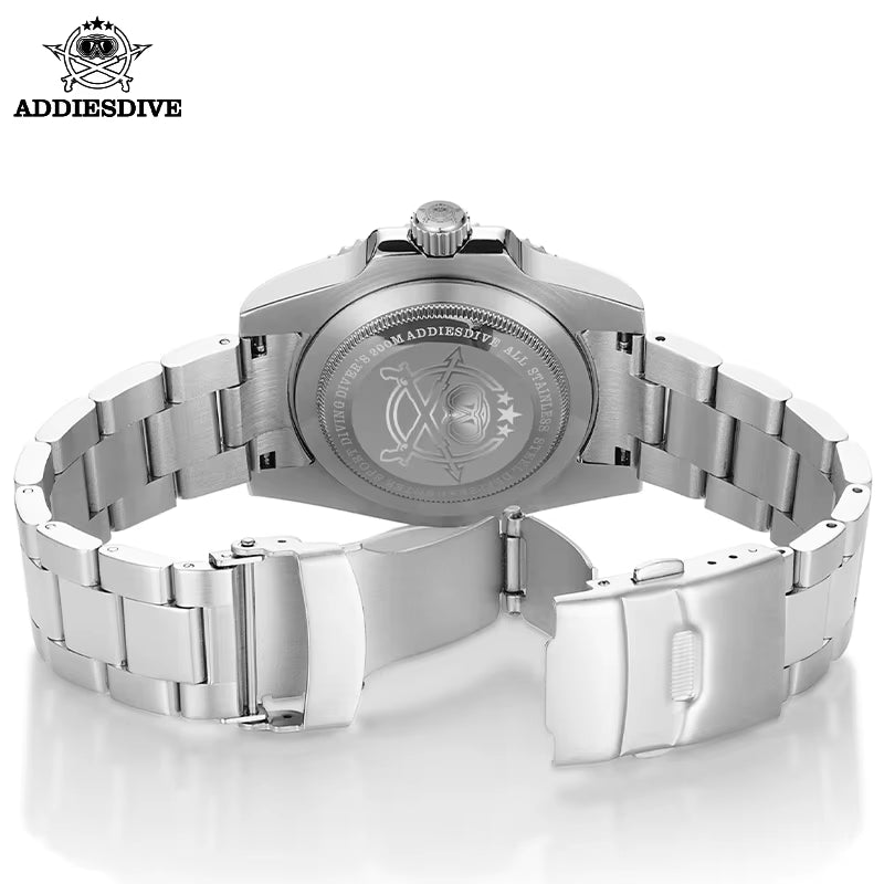 Addies Dive Quartz Watch Luxury Brand Men Watches Waterproof Business 41Mm Watch C3 Luminous Stainless Steel Black Diver Watch