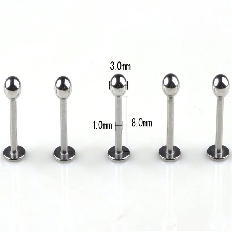 20 Pcs/Lot Stainless Steel Tongue Ear Rings Bars Barbell for Woman Man Unisex Body Piercing Jewelry Wholesale