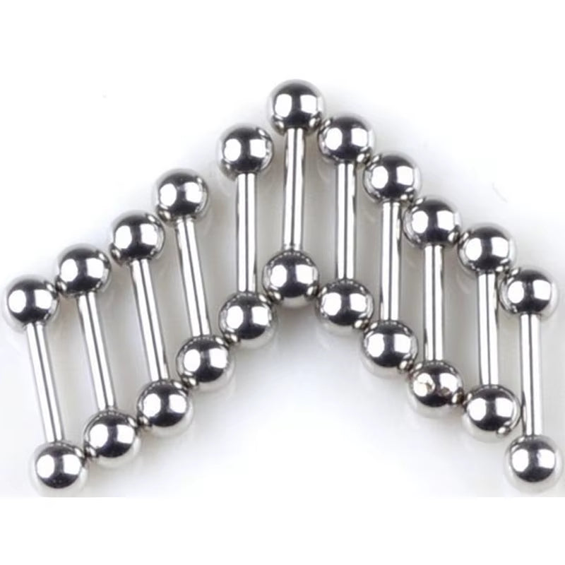 20 Pcs/Lot Stainless Steel Tongue Ear Rings Bars Barbell for Woman Man Unisex Body Piercing Jewelry Wholesale