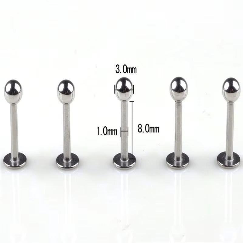 20 Pcs/Lot Stainless Steel Tongue Ear Rings Bars Barbell for Woman Man Unisex Body Piercing Jewelry Wholesale